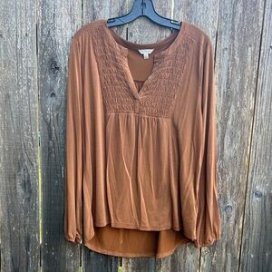 Women's Brown Long Sleeve Top
